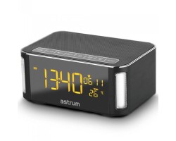 Hordozható bluetooth hangszóró Astrum ST250 multifunkciós bluetooth v3.0 hangszóró ébresztőórával, FM rádióval, micro SD olvasóval, AUX, 10W 